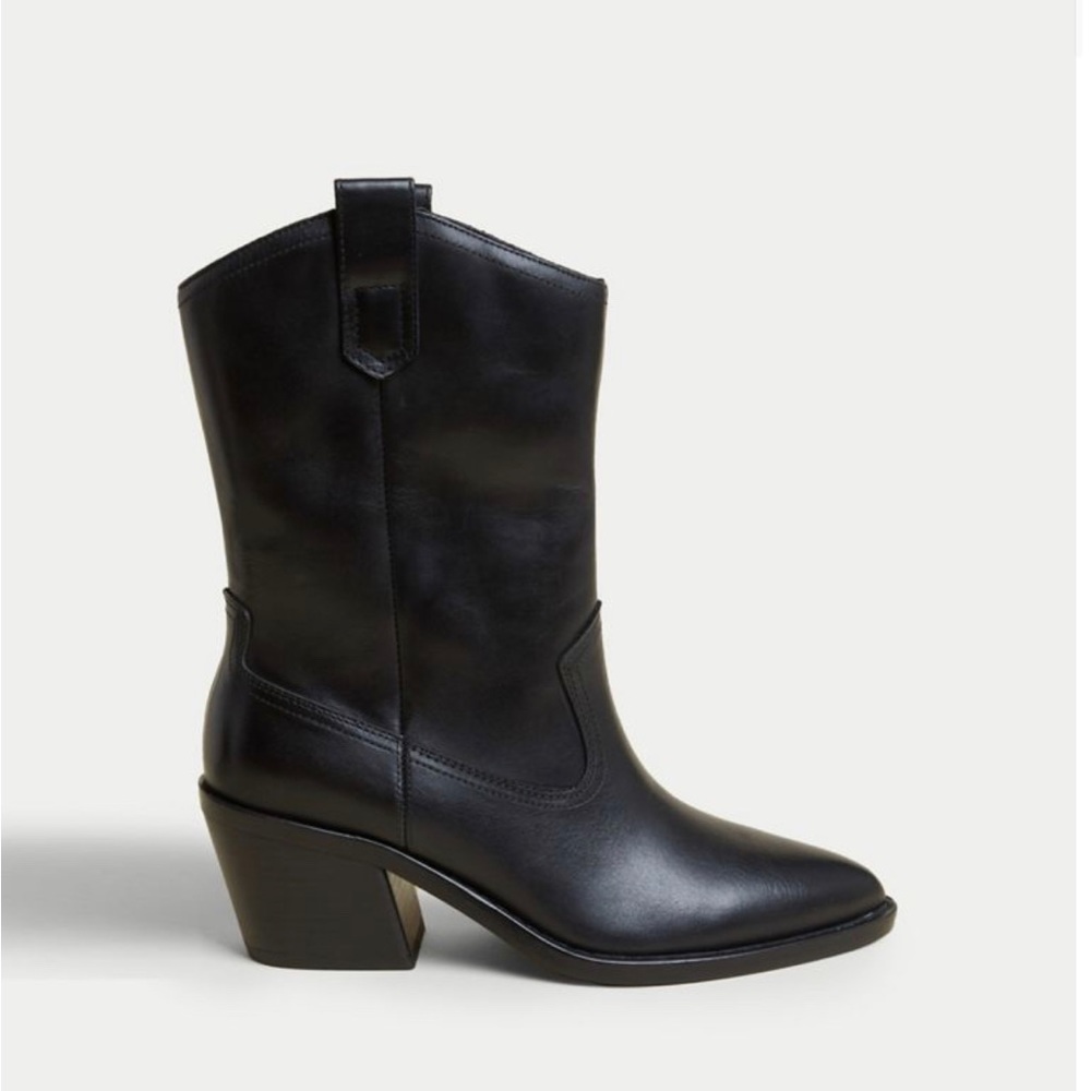 Marks & Spencer black cowboy boots - worn twice!